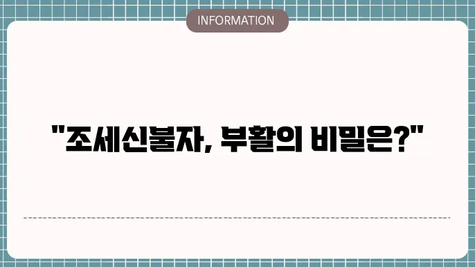 조세신불자 패자부활전