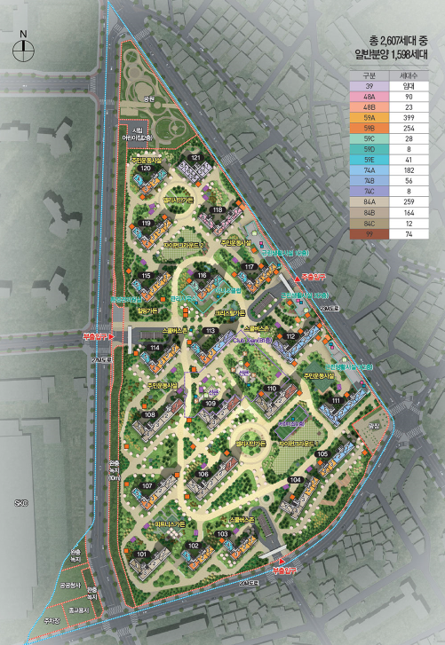 북수원 자이 렉스비아 배치도