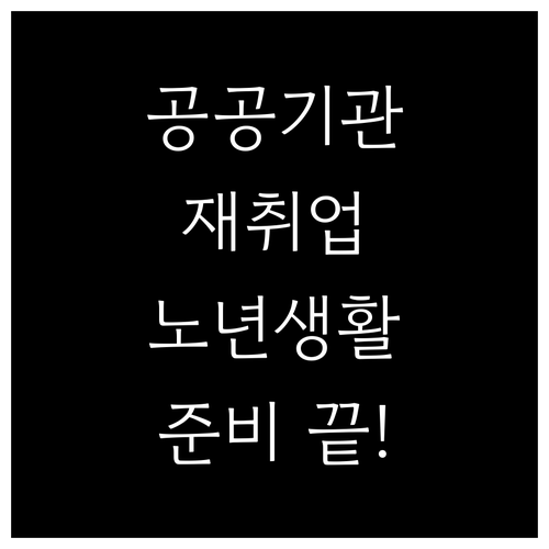 공공기관 재취업, 건강한 노년 생활의..