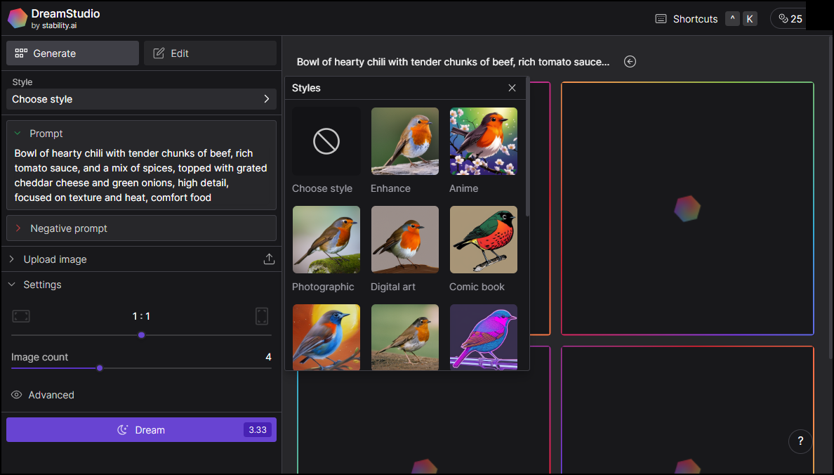 dreamstudio ai picture generate