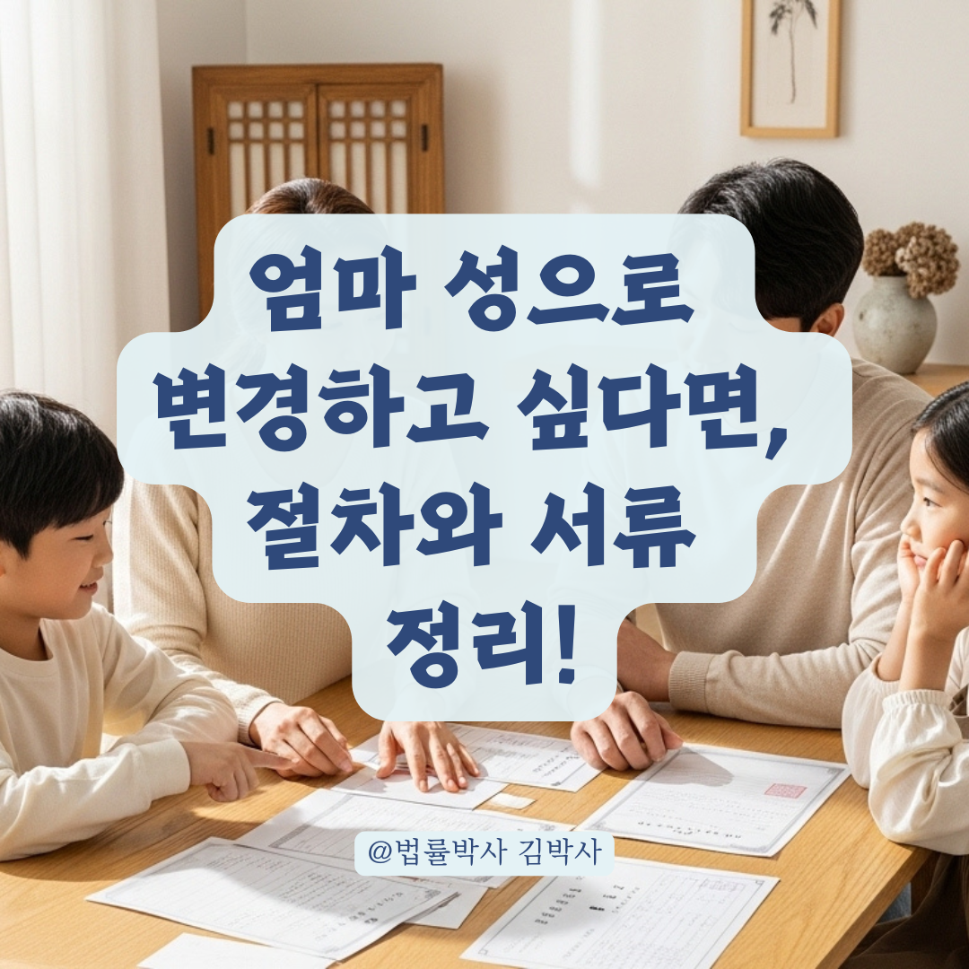 아빠 성 대신 엄마 성으로 변경하고 싶다면, 절차부터 서류까지 한눈에 정리.