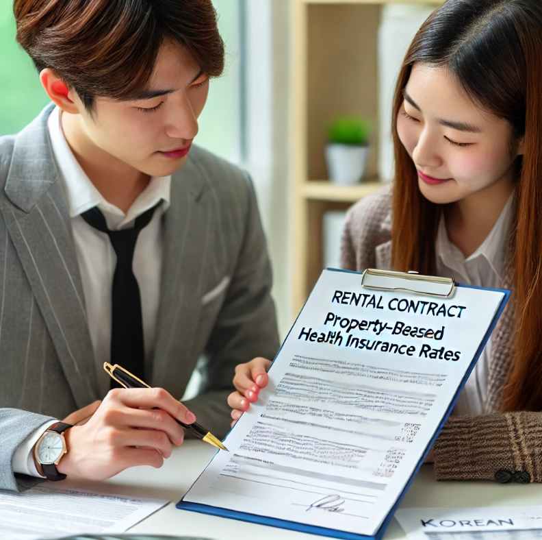 재산(전월세)관련 건강보험료 상담을 받는 사람의 모습