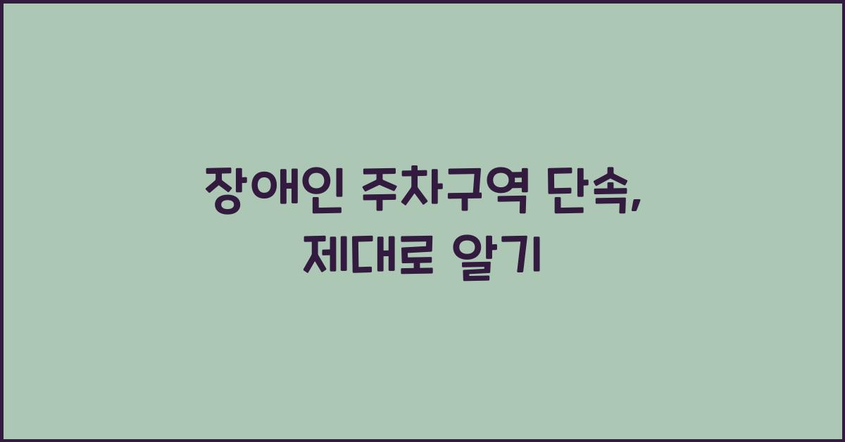 장애인 주차구역 단속