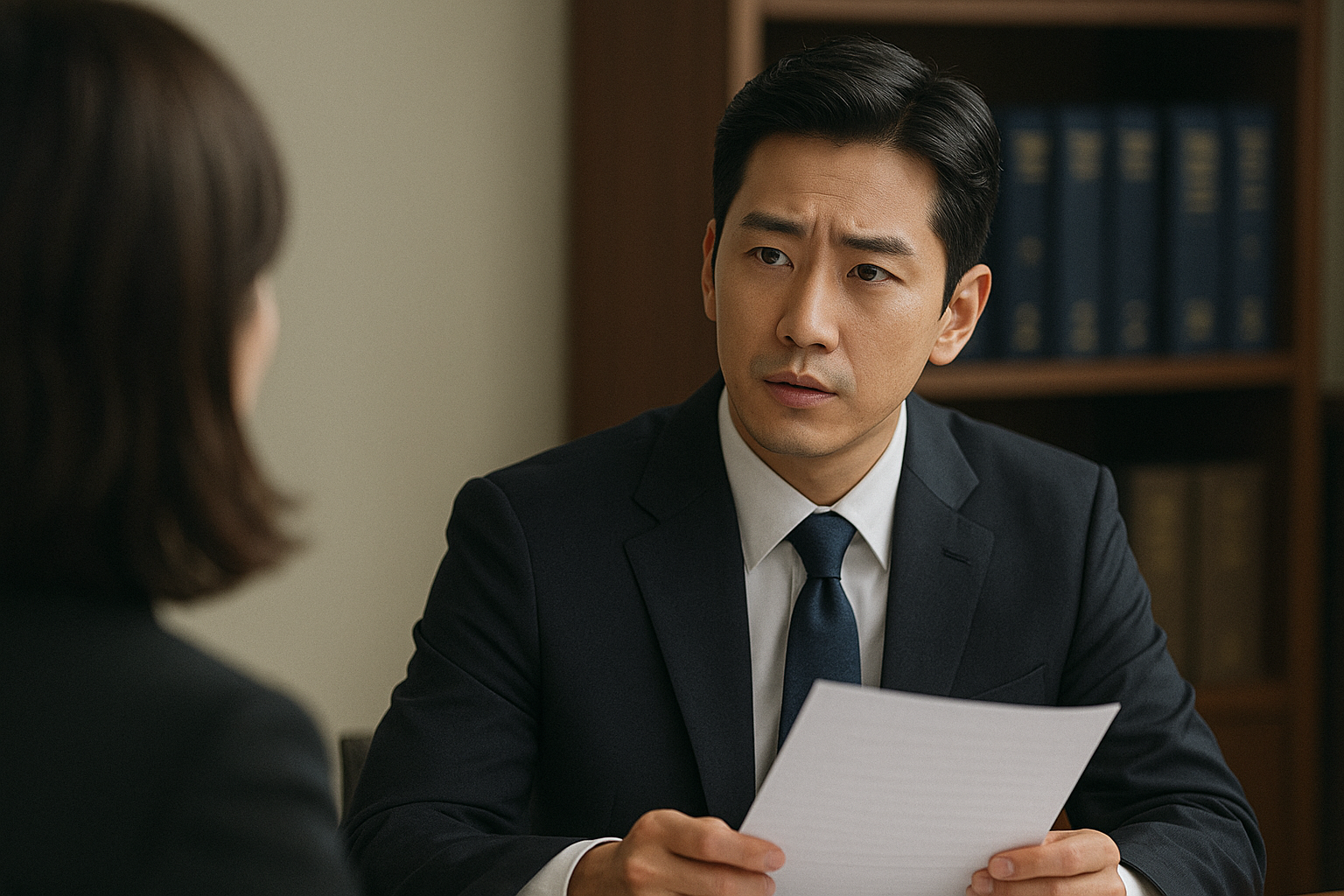공인노무사가 사건 관련 자료를 검토하는 모습