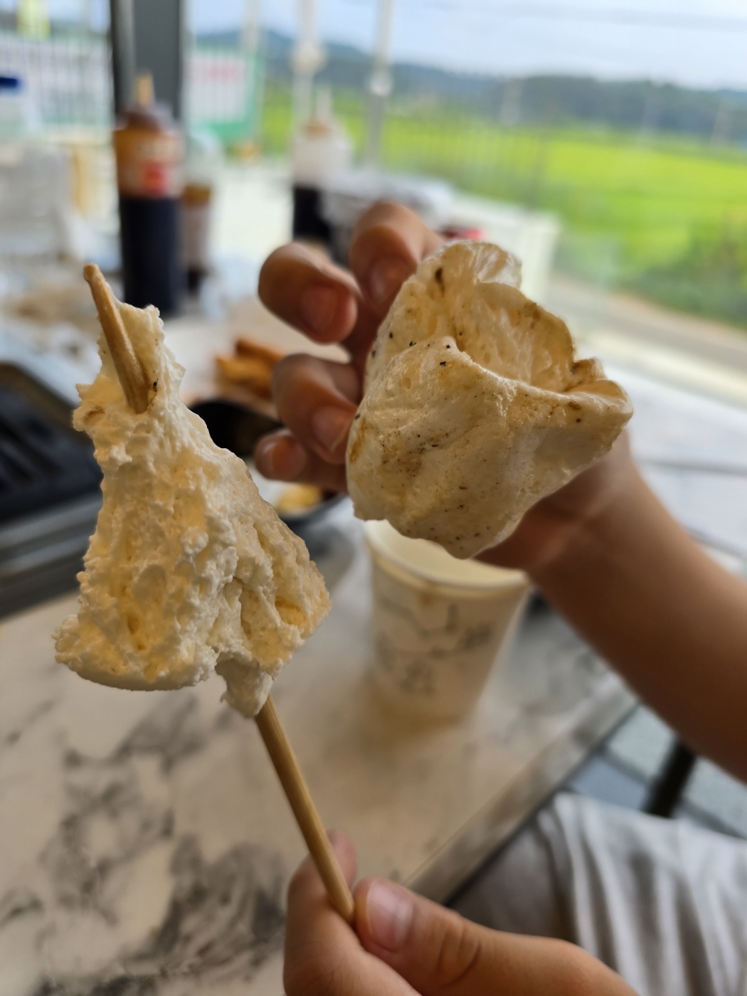 잘 구워진 대왕마시멜로