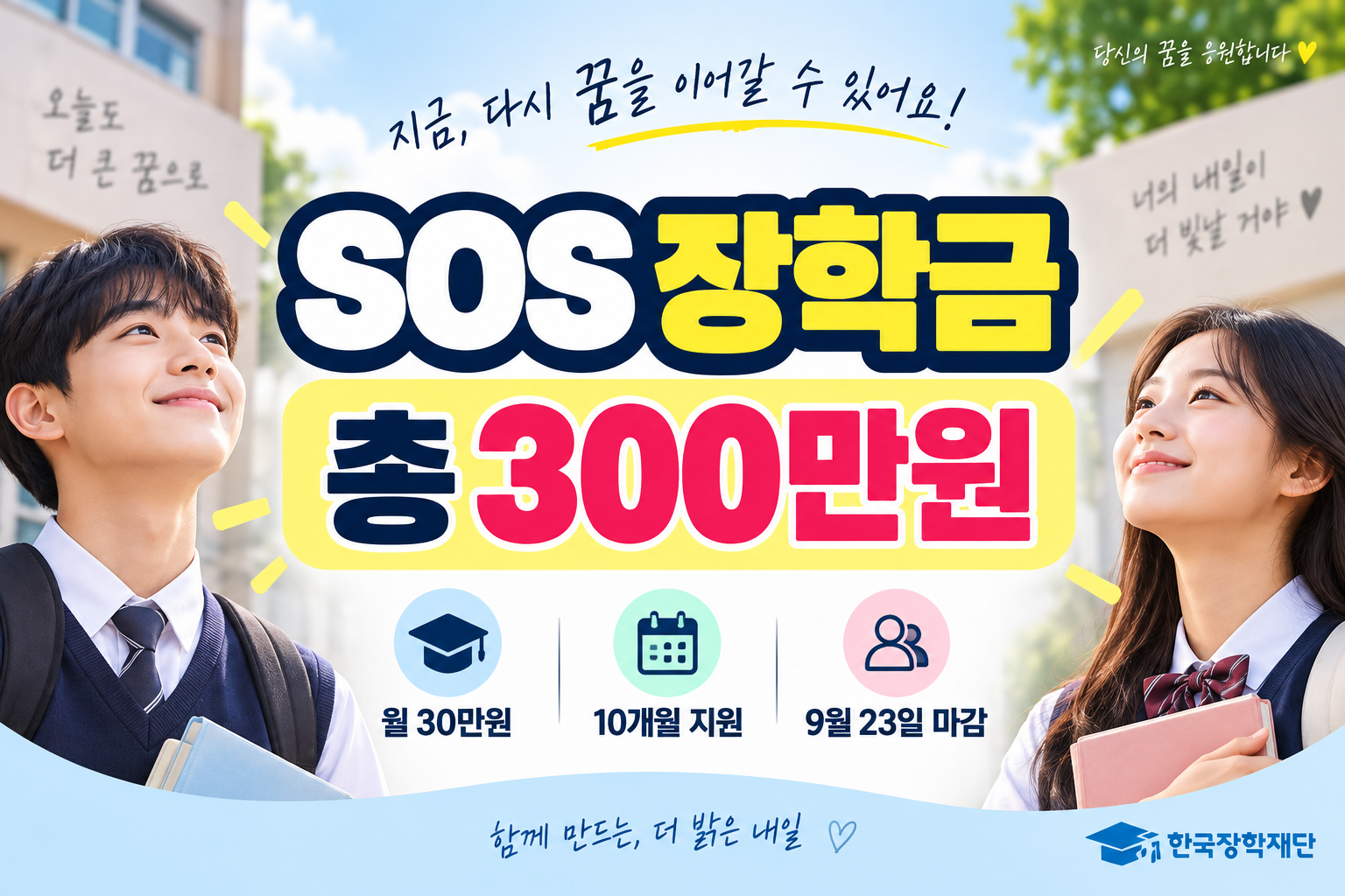 2026 SOS 장학금 신청방법｜월 30만원&middot;총 300만원, 9월 23일 마감