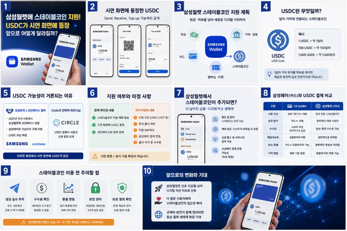 삼성월렛 USDC 지원 내용 10가지 전체 요약