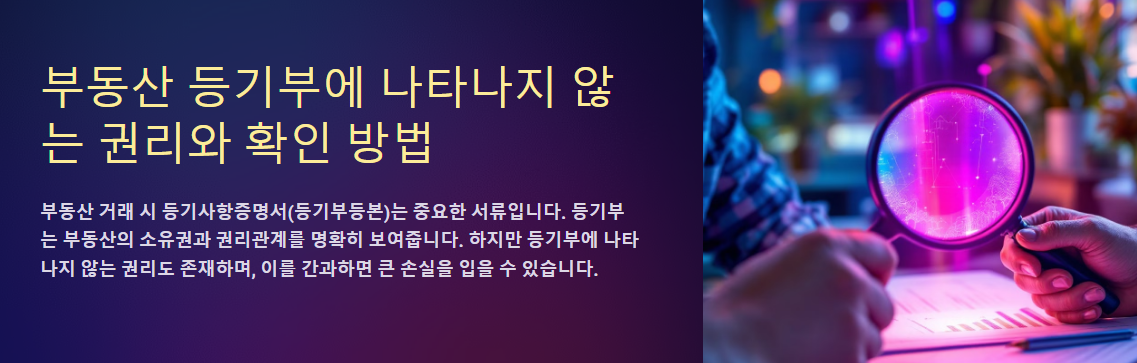 부동산 등기부에 나타나지 않는 권리와 확인 방법