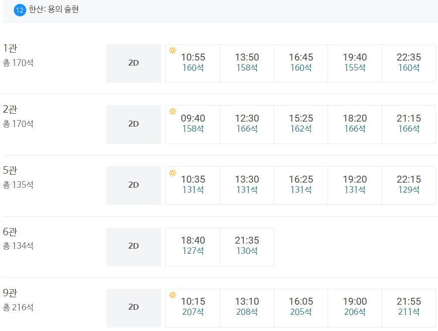 메가박스 남양주 상영시간표