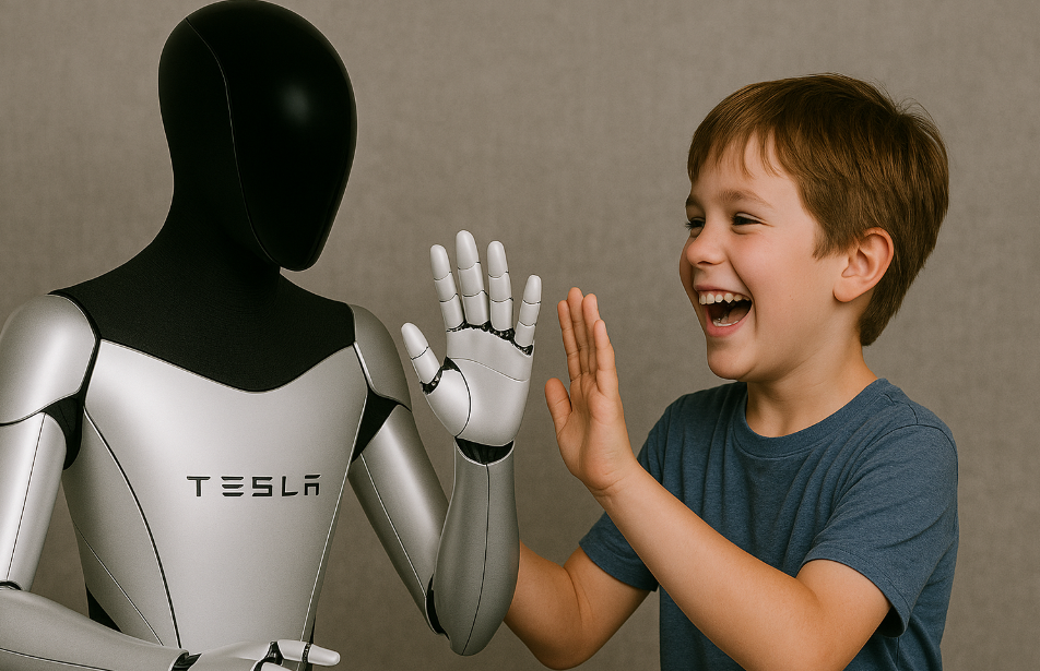 어린이와-장난치고-있는-모습의-옵티머스