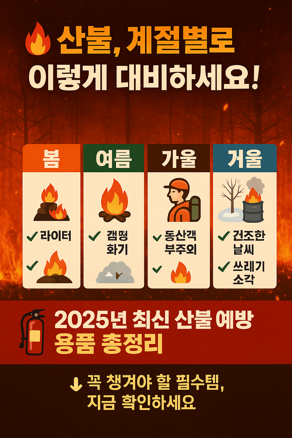 계절별 산불 예방 용품 총정리: 지금 꼭 챙겨야 할 안전 아이템