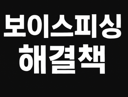 보이스피싱 해결책 글씨입니다.