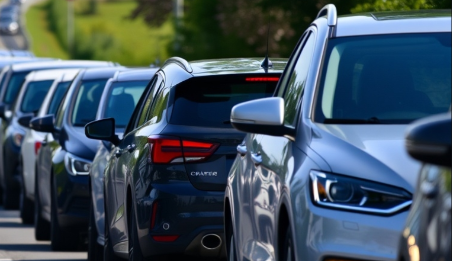 줄지어서 있는 자동차