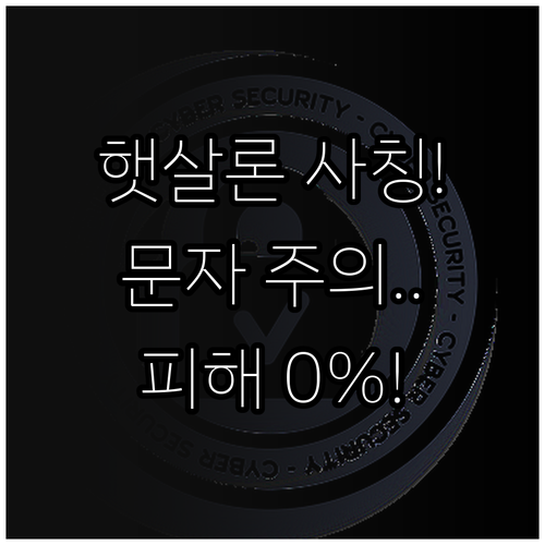 서민금융진흥원 햇살론 사칭 문자 특징..