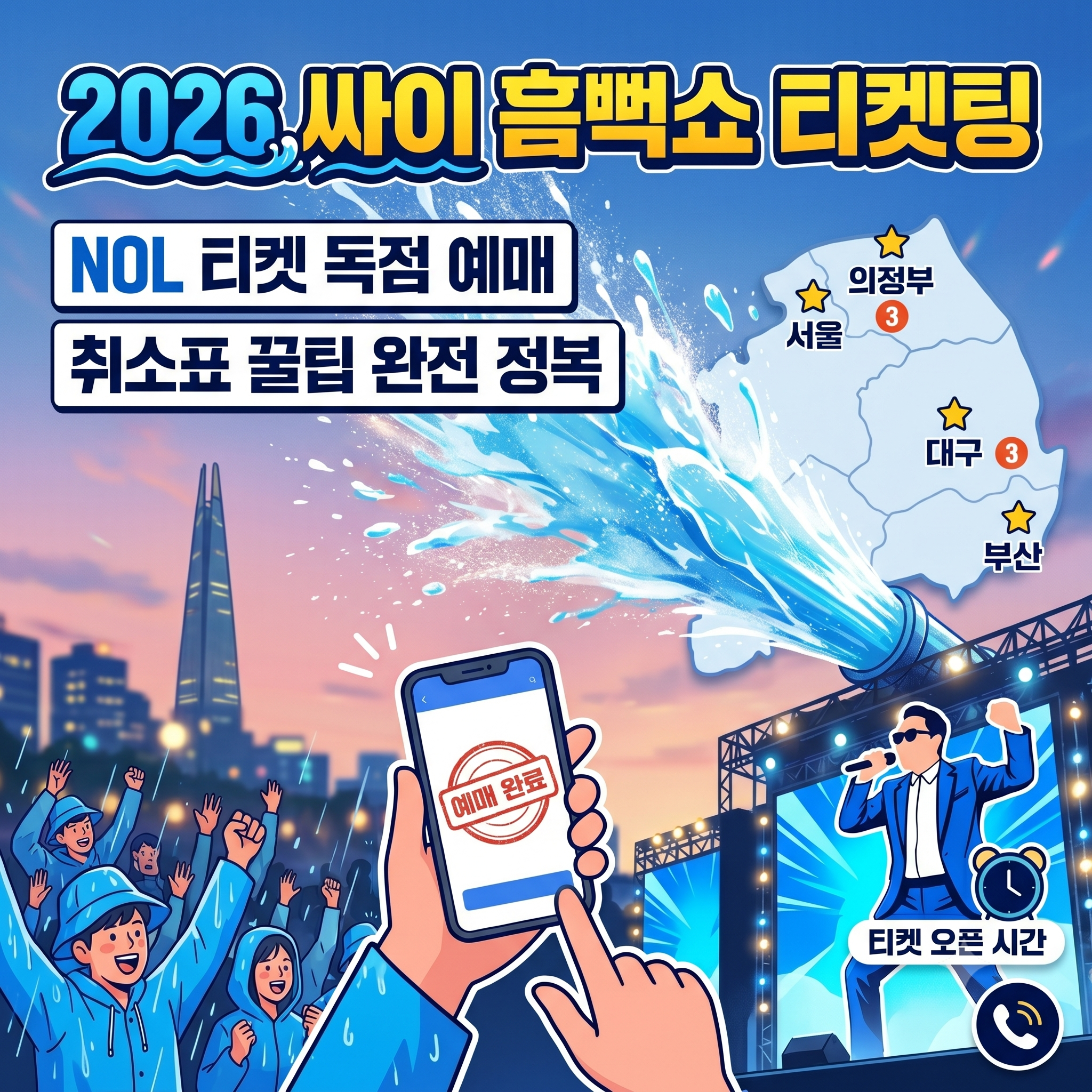 싸이 흠뻑쇼 티켓팅 예매 방법 및 취소표 성공 꿀팁 (NOL 티켓 일정 총정리)