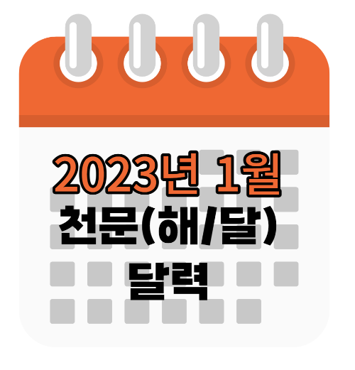2023년 1월 천문(해/달) 달력