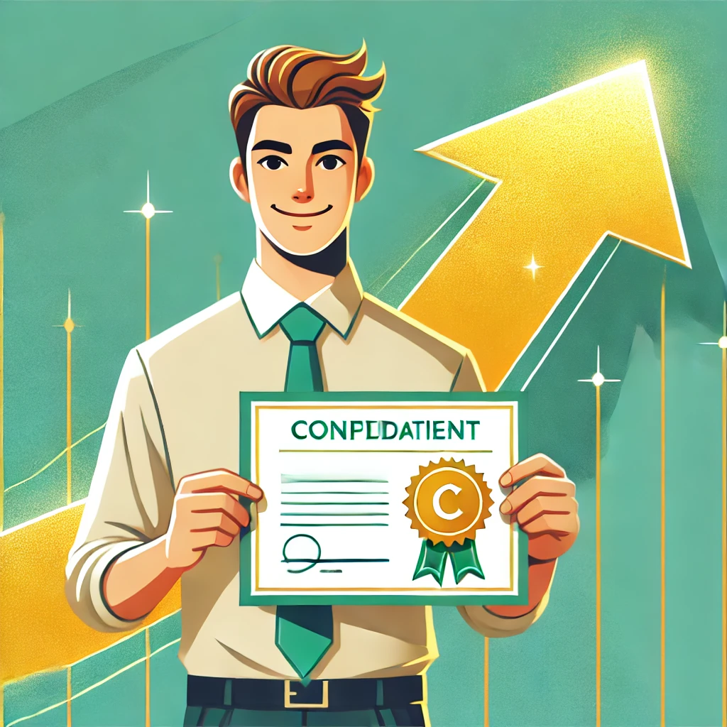 청년도약계좌를 통해 금융 성장을 이루는 청년의 이미지