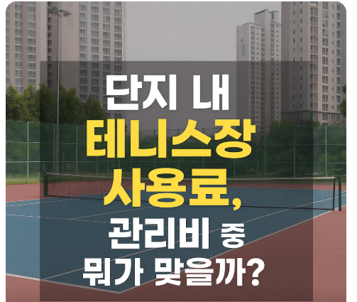 아파트 테니스장 등 주민공동시설 운영 관리, 사용료 부과, 외부인 이용 가능 문제