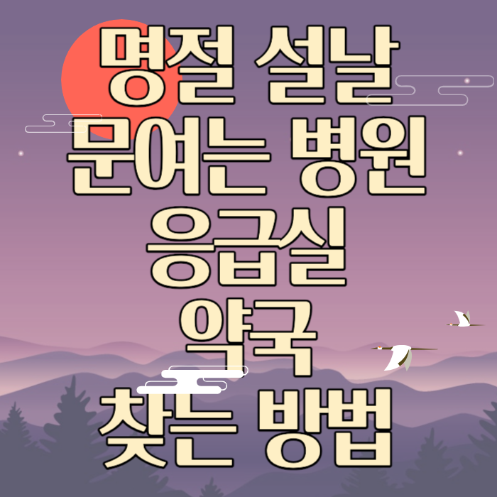 명절 설날에 문여는 병원, 응급실, 약국 찾는 방법