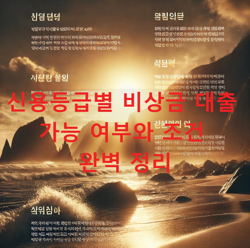 신용등급별 비상금 대출 가능 여부와 조건 완벽 정리