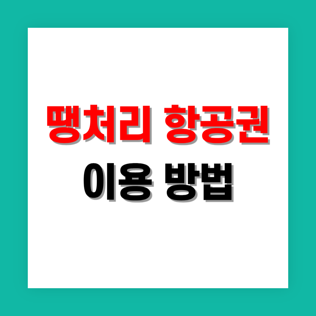 땡처리 항공권 이용 방법