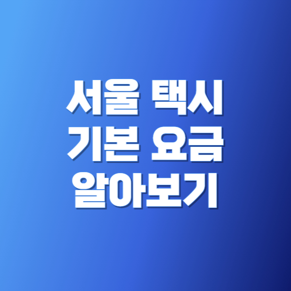 서울 택시 기본 요금