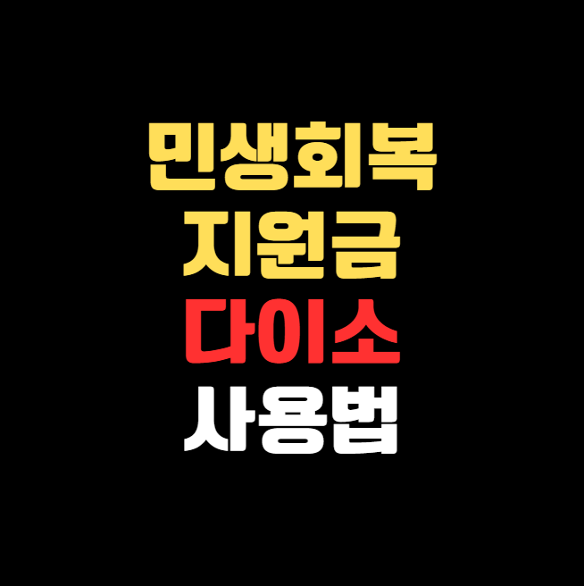 민생회복지원금 다이소 사용법 2025년