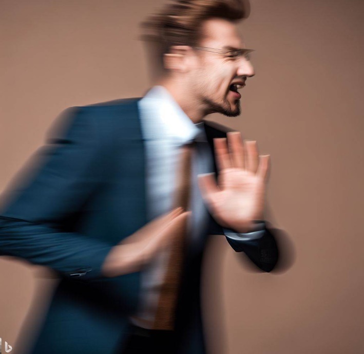 황급히 가는 남자(made by Bing)