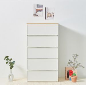 씨밀렉스 래폴드 모듈 와이드 서랍장, 무디파스텔화이트, 5단