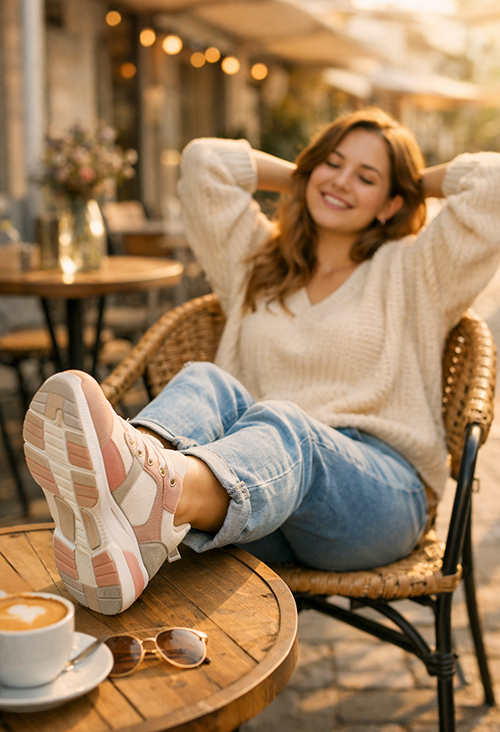 AI와 3D 프린팅 기술로 제작된 정교하고 가벼운 격자무늬 구조의 운동화 밑창(솔)