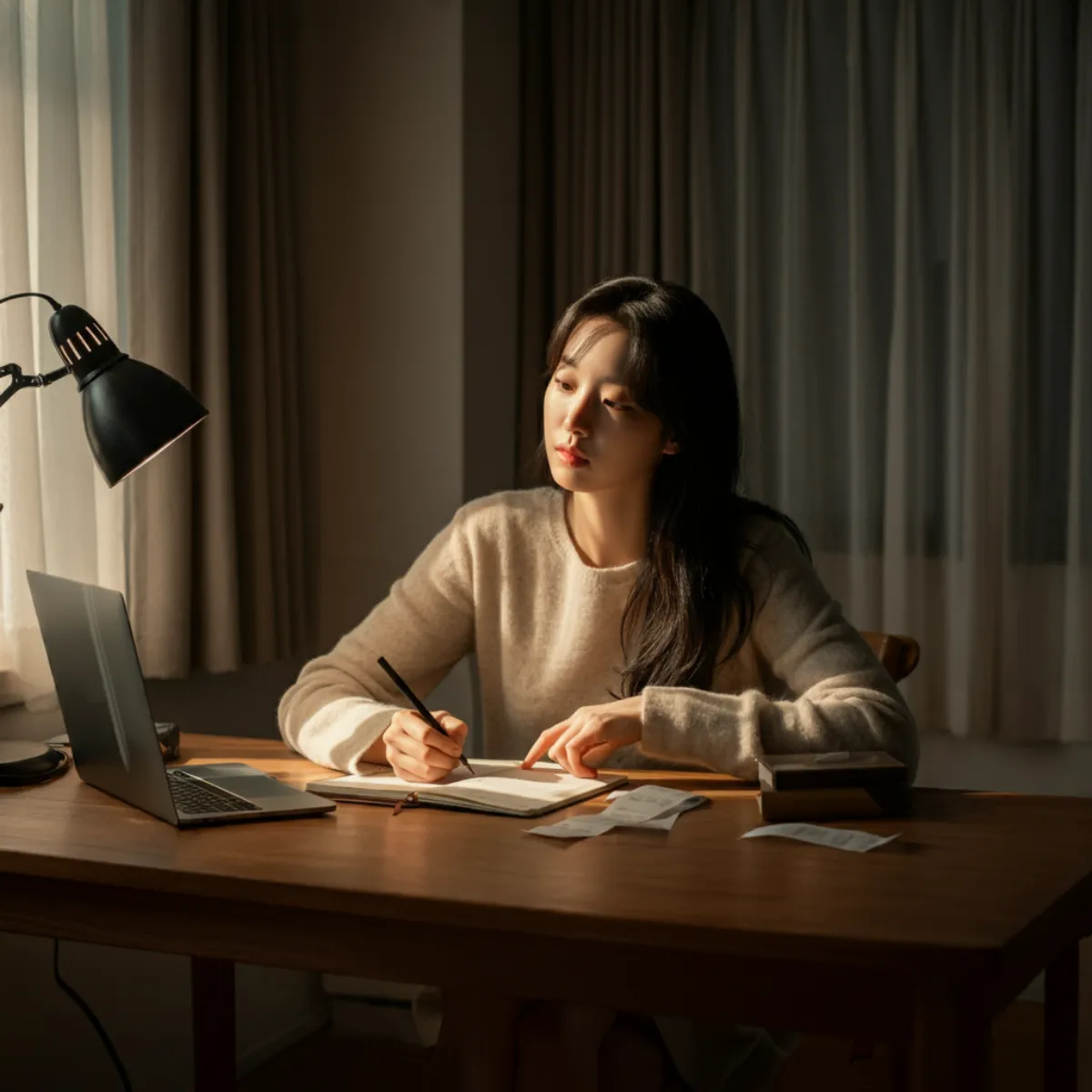 노트북쓰는-한국여자03