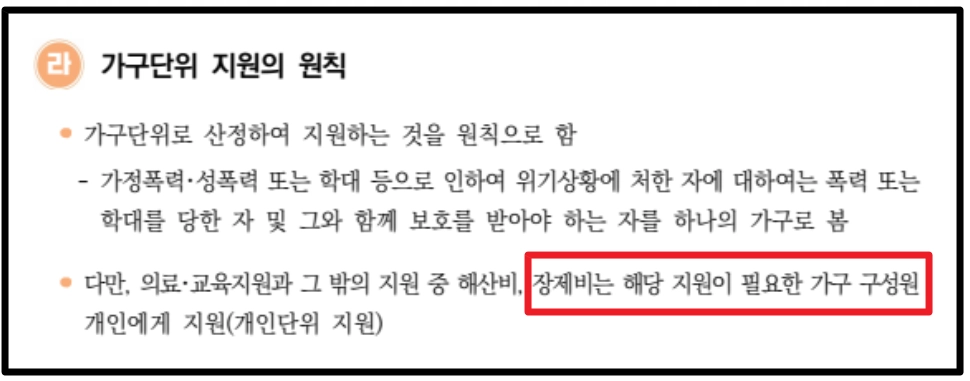 긴급복지 장제비지원 신청방법