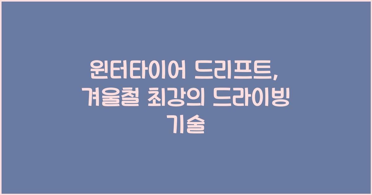 윈터타이어 드리프트