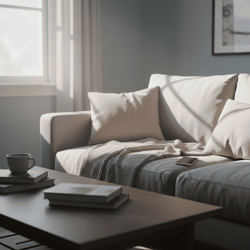 집 안에서 의미 없이 시간을 보내는 오후의 정적인 장면