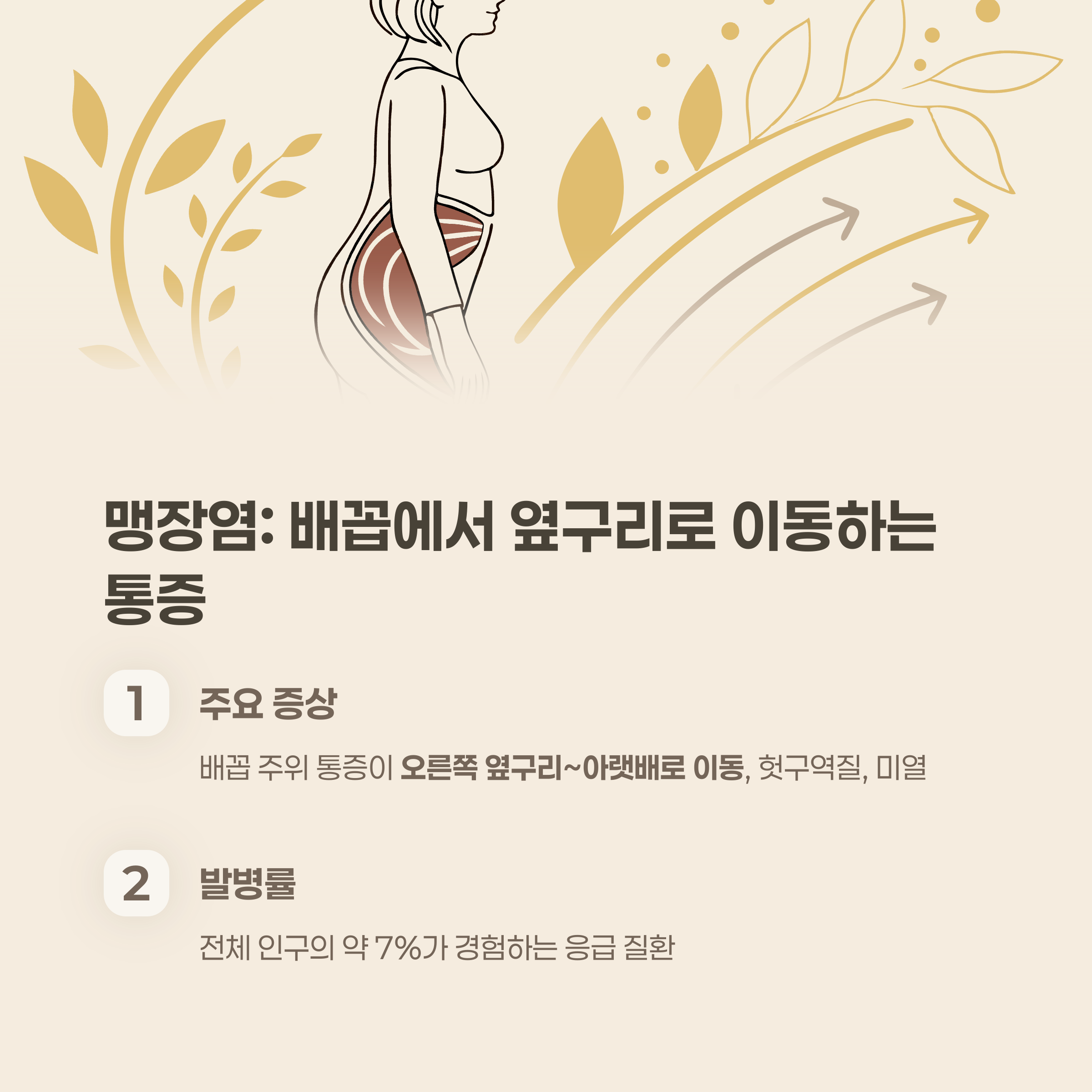 맹장염: 배꼽 주변 통증이 옆구리로 옮겨간다면