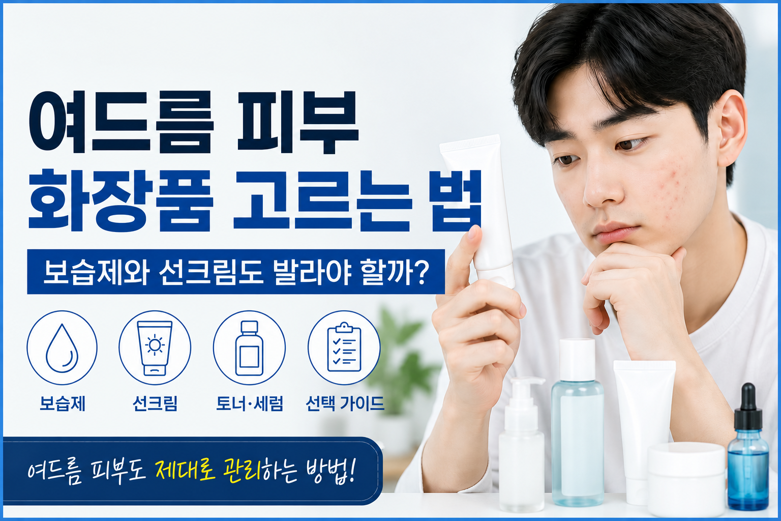 여드름 피부 화장품 고르는 법