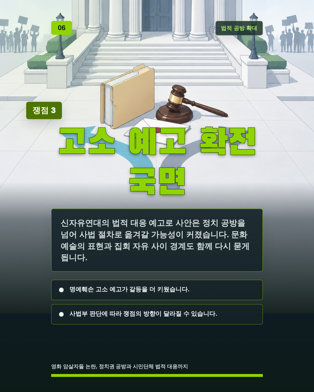 고소 예고 확전 국면