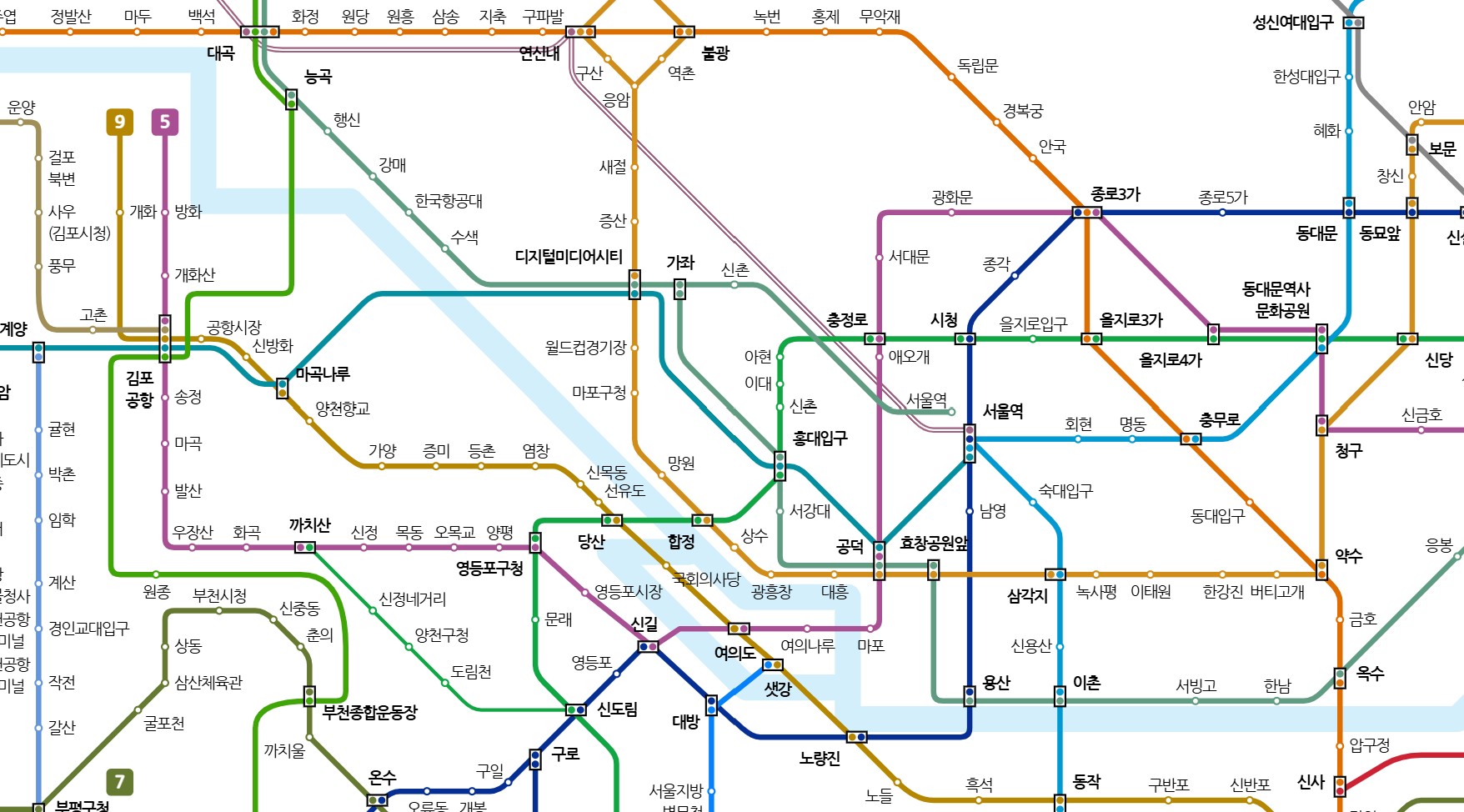 서울지하철노선도 크게보기