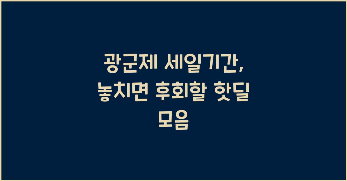 광군제 세일기간