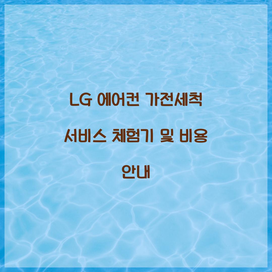 LG 에어컨 가전세척 서비스