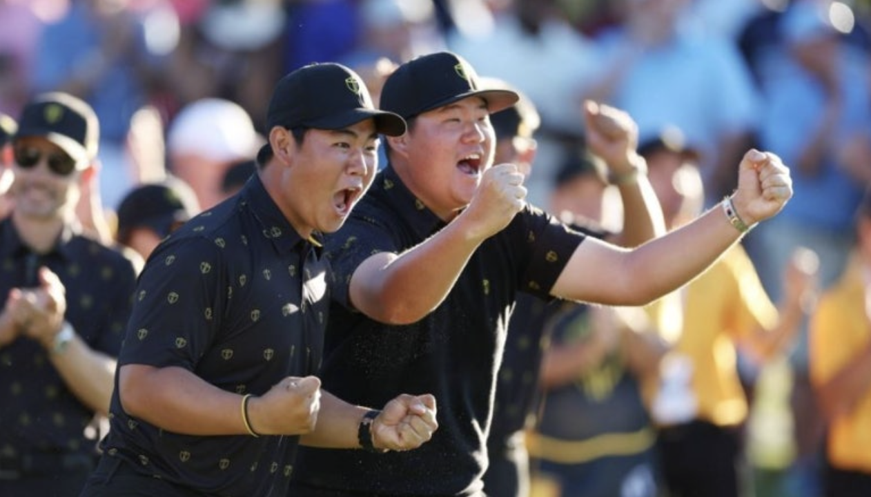 2022년 프레지던츠컵에 출전한 김주형과 임성재(사진출처.AFP연합뉴스)