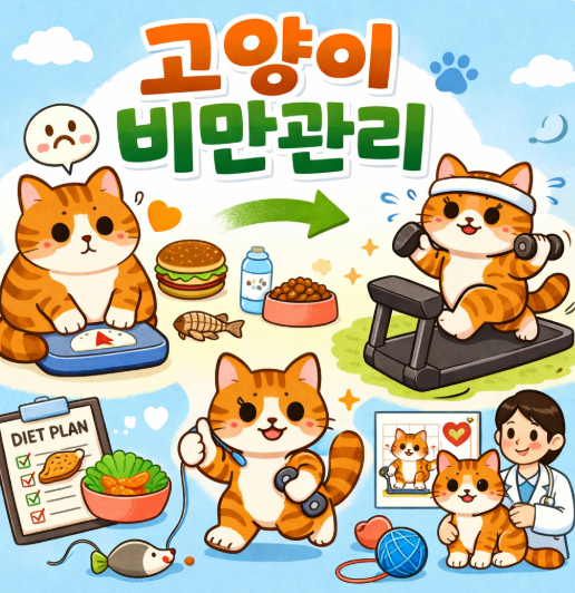 "고양이 비만관리" 문구 이미지