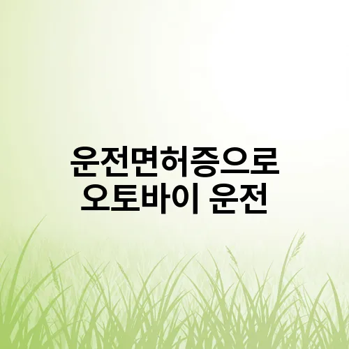운전면허증으로 오토바이 운전