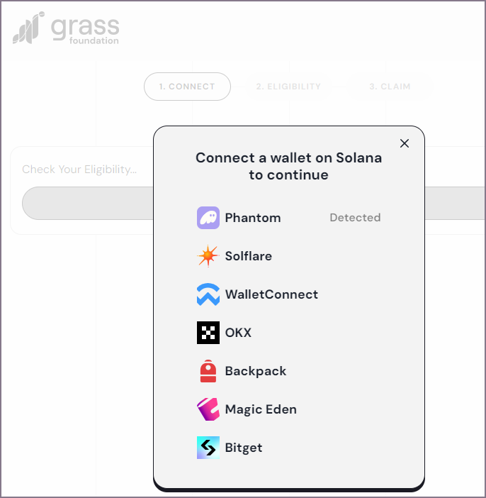 솔라나 월렛 선택 화면