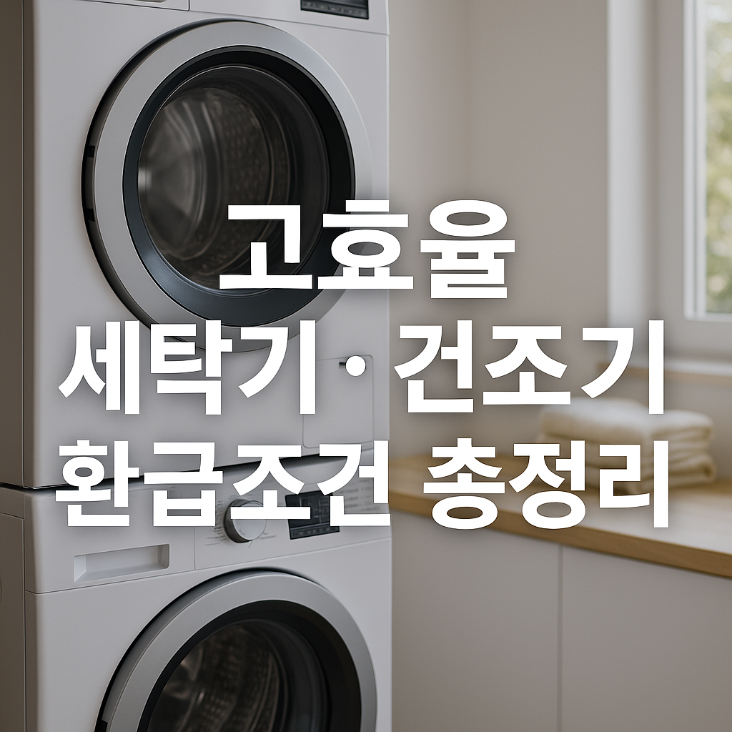 2025년 으뜸효율&middot;고효율 세탁기&middot;건조기 환급조건 총정리
