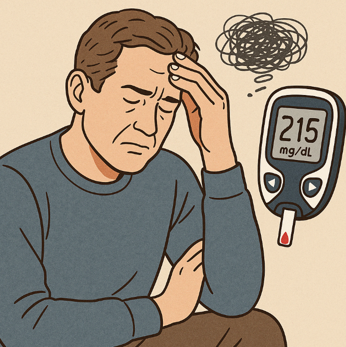 스트레스로 인해 혈당이 오르는 상황