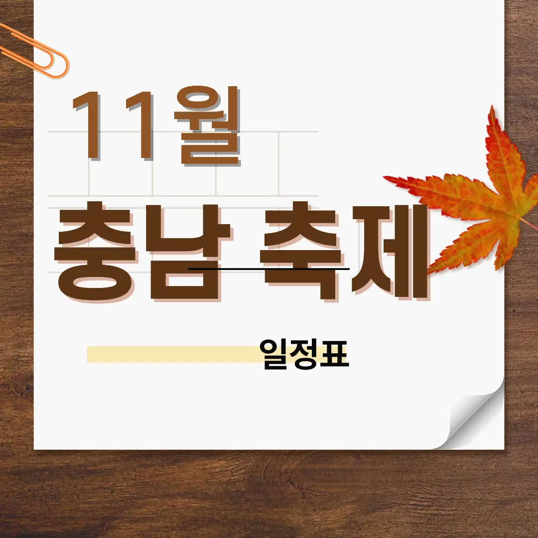충남 11월 축제