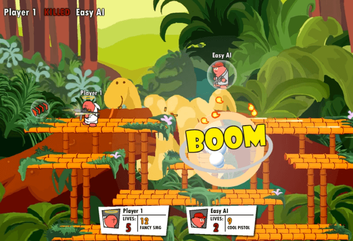 건메이햄2-플래시게임-플레이-상대방에게-폭탄을-떨어트려-터트리는-화면