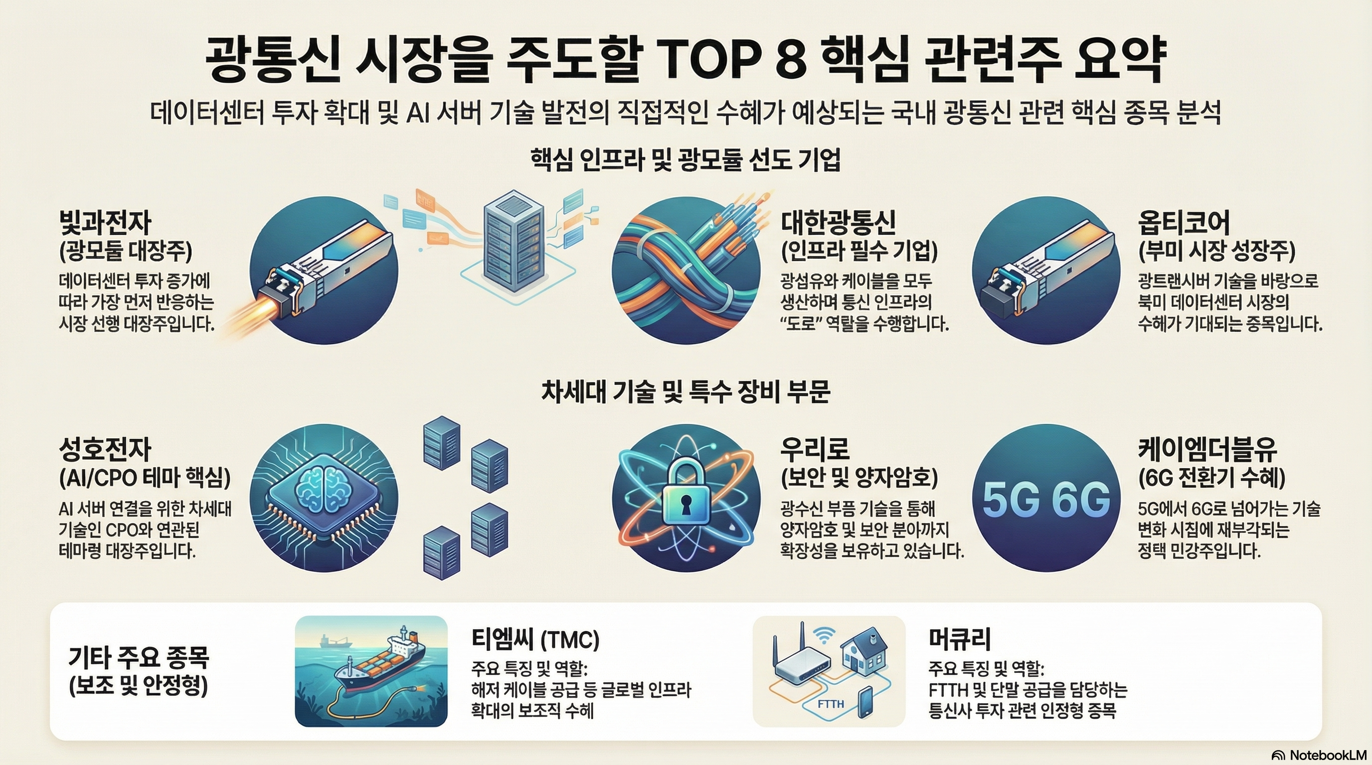 광통신 관련주, 대장주 TOP3