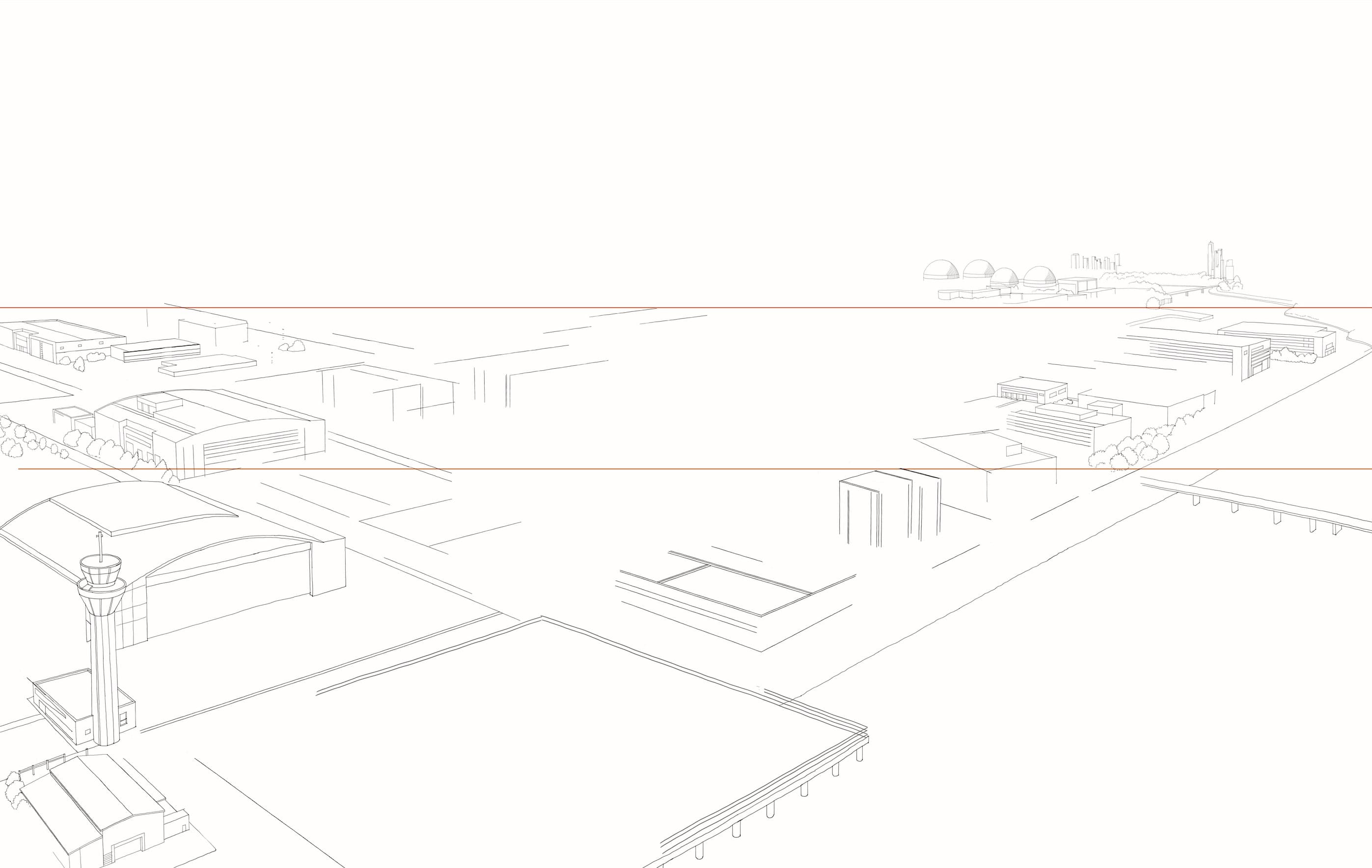 ▲ 더그린맵 작 ❘ 진주 미래 첨단산업단지 상상 조감도 &ndash; 스케치 초안 단계 1